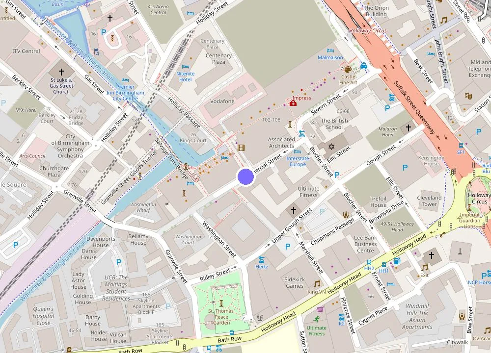 Map: The Spires Serviced Apartments Birmingham